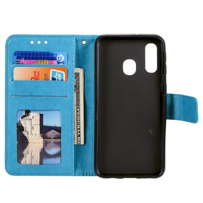 Leren Hoesje voor Samsung Galaxy A10e Magenta Grijs String Mijmering