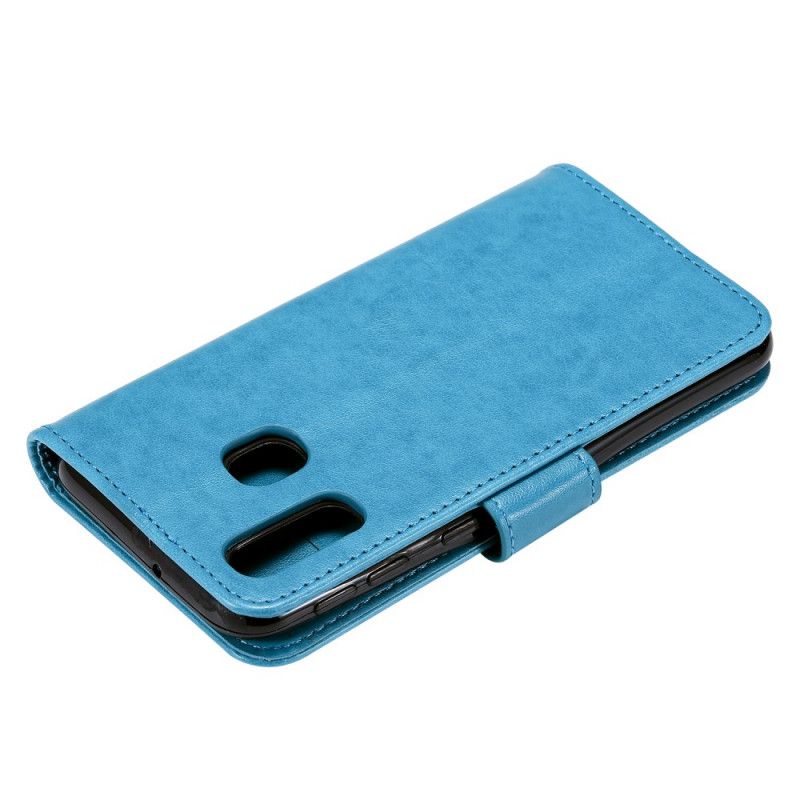 Leren Hoesje voor Samsung Galaxy A10e Magenta Grijs String Mijmering