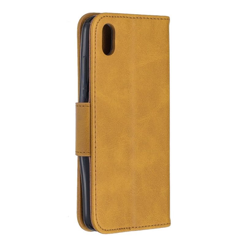 Bescherming Hoesje Xiaomi Redmi 7A Grijs Zwart Gekleurd Kunstleer Met Riem