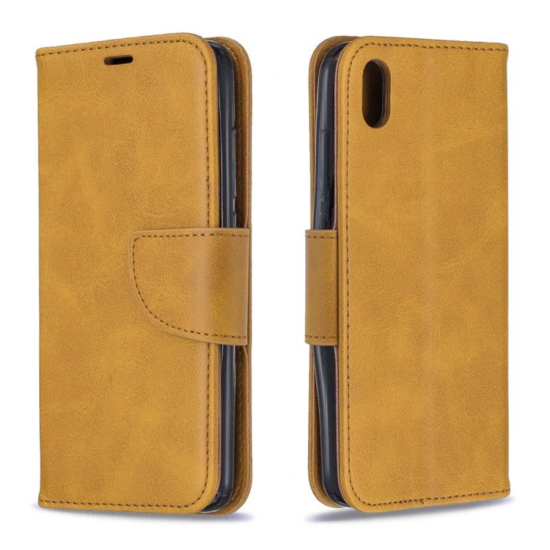 Bescherming Hoesje Xiaomi Redmi 7A Grijs Zwart Gekleurd Kunstleer Met Riem