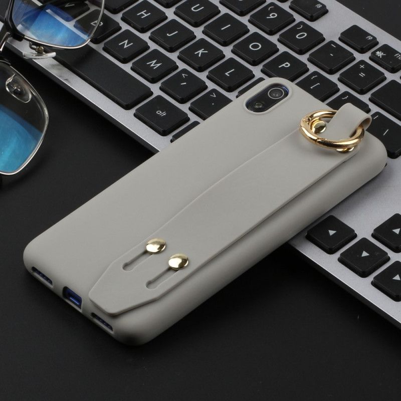Case Hoesje Xiaomi Redmi 7A Magenta Rood Telefoonhoesje Siliconen Met Steunband