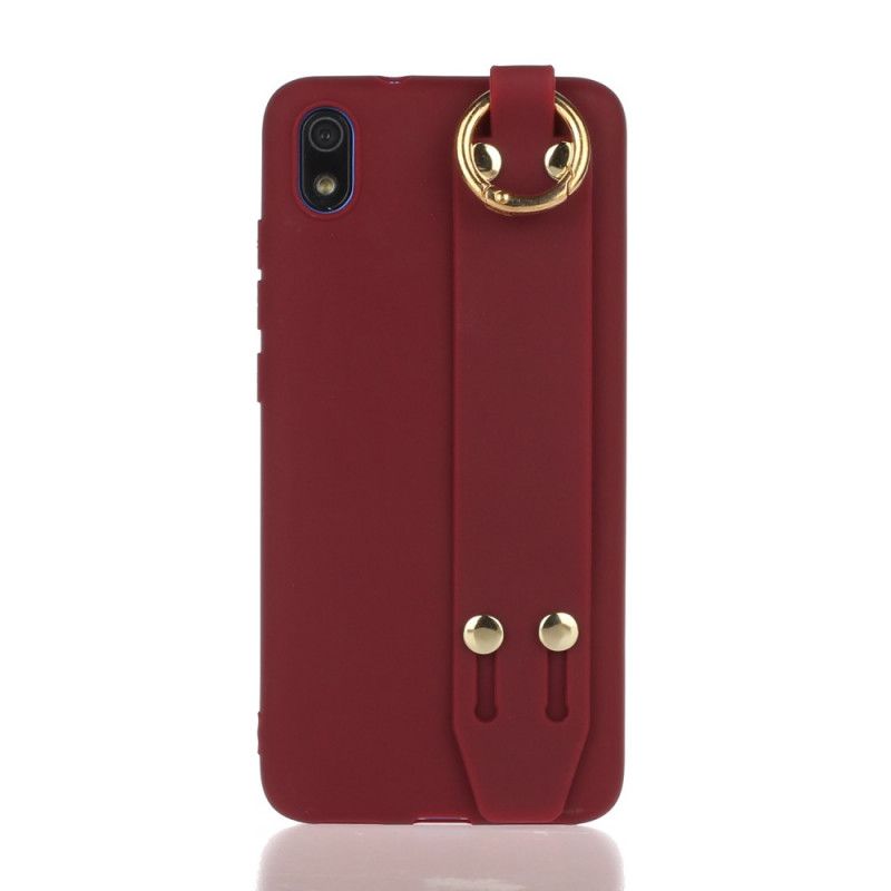 Case Hoesje Xiaomi Redmi 7A Magenta Rood Telefoonhoesje Siliconen Met Steunband