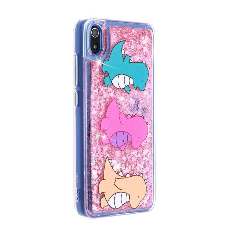 Case Hoesje Xiaomi Redmi 7A Telefoonhoesje Leuke Glitterdinosaurussen