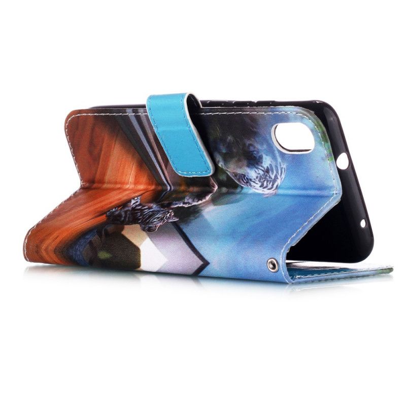 Cover Folio-hoesje Xiaomi Redmi 7A Oranje Zwart Telefoonhoesje Mijmeringen Van Ernest De Stringkat