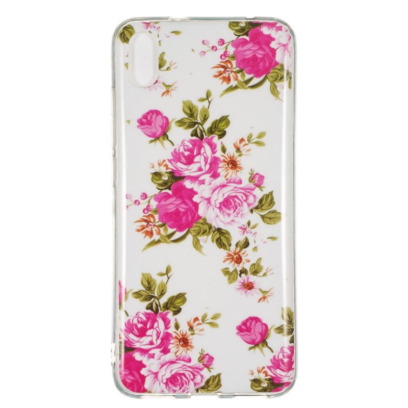 Cover Hoesje Xiaomi Redmi 7A Telefoonhoesje Fluorescerende Vrijheidsbloemen