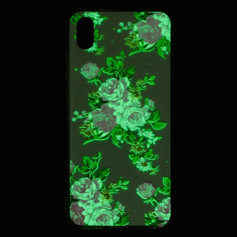 Cover Hoesje Xiaomi Redmi 7A Telefoonhoesje Fluorescerende Vrijheidsbloemen