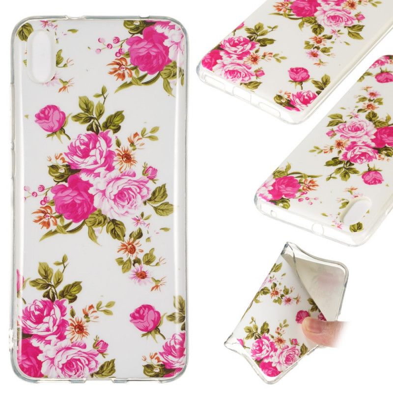 Cover Hoesje Xiaomi Redmi 7A Telefoonhoesje Fluorescerende Vrijheidsbloemen