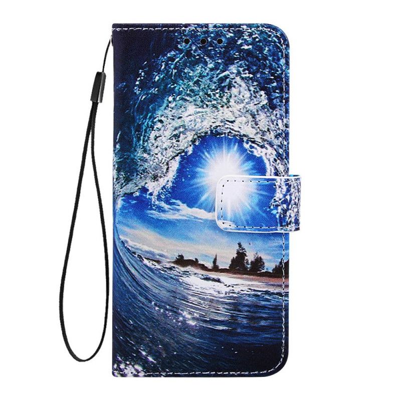 Flip Case Leren Xiaomi Redmi 7A Donkerblauw Zwart Musketry Landschap Mijmeringen