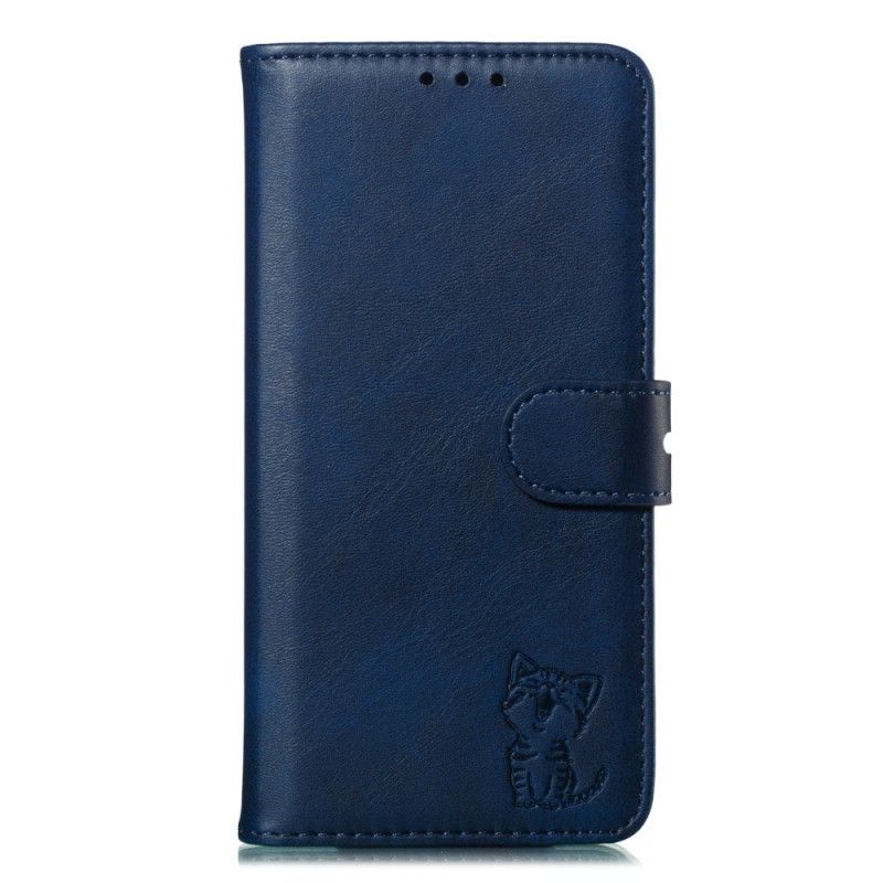 Flip Case Leren Xiaomi Redmi 7A Grijs Zwart Kitten Imitatieleer