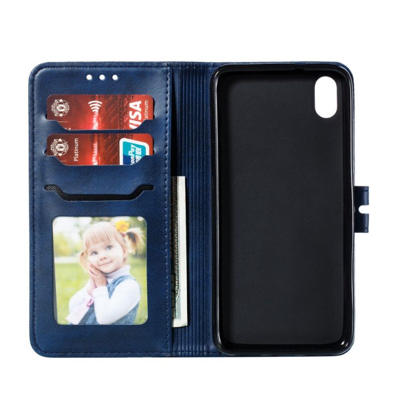 Flip Case Leren Xiaomi Redmi 7A Grijs Zwart Kitten Imitatieleer
