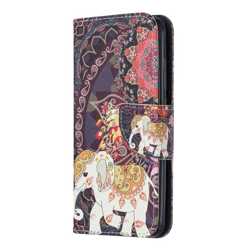 Flip Case Leren Xiaomi Redmi 7A Indische Olifanten