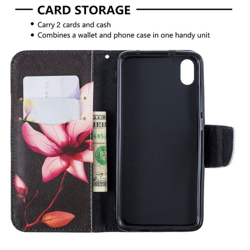 Flip Case Leren Xiaomi Redmi 7A Roze Bloem