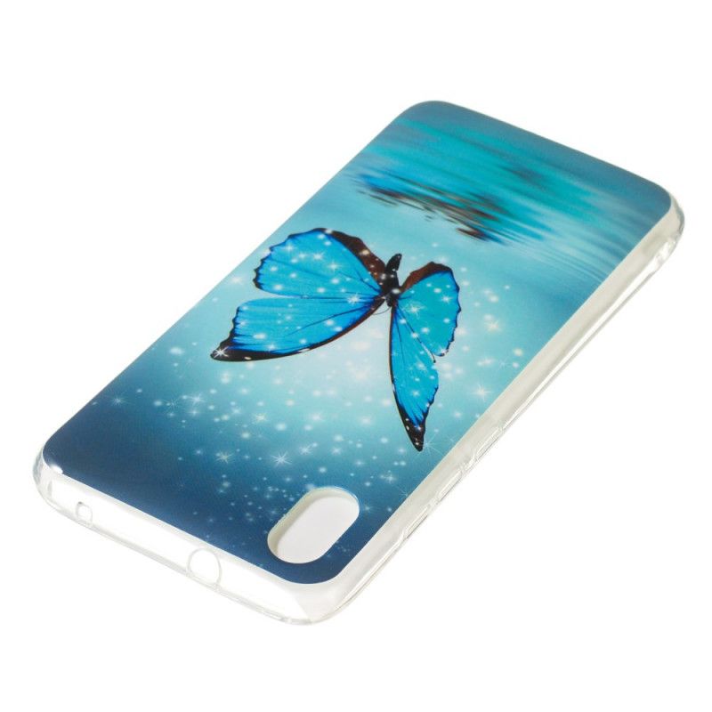 Hoesje Xiaomi Redmi 7A Fluorescerende Blauwe Vlinder