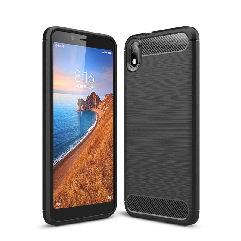 Hoesje Xiaomi Redmi 7A Rood Zwart Geborsteld Koolstofvezel