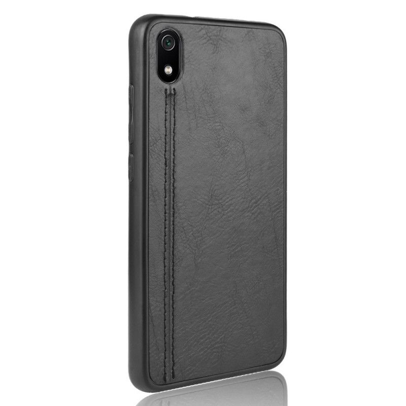 Hoesje Xiaomi Redmi 7A Rood Zwart Gestikt Leereffect