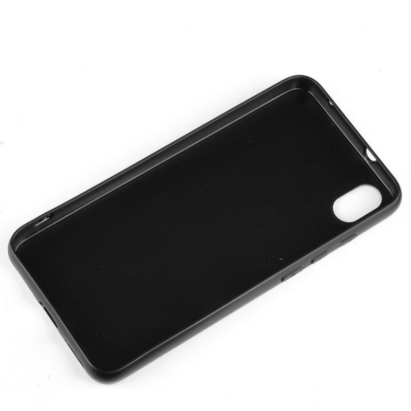 Hoesje Xiaomi Redmi 7A Rood Zwart Gestikt Leereffect