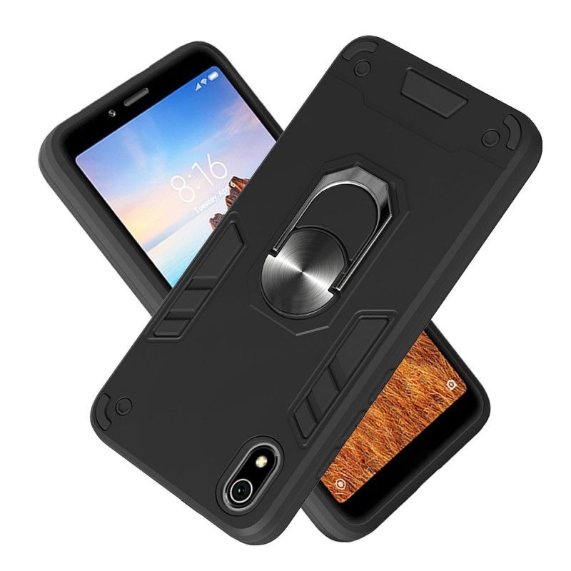 Hoesje Xiaomi Redmi 7A Wit Zwart Afneembare Ringhouder
