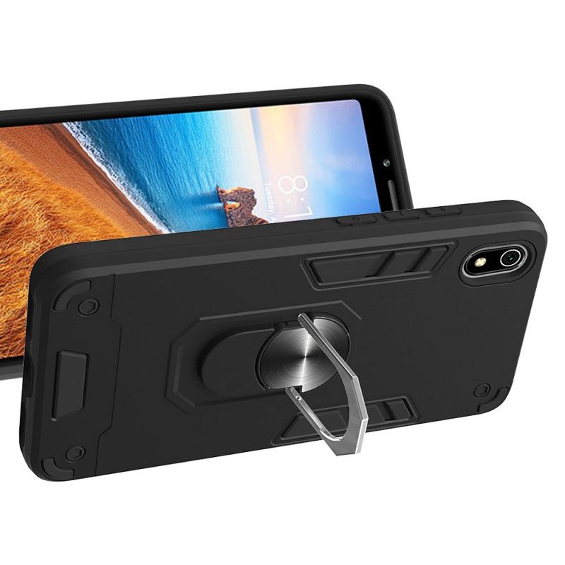 Hoesje Xiaomi Redmi 7A Wit Zwart Afneembare Ringhouder