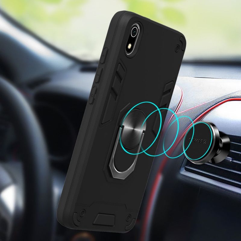 Hoesje Xiaomi Redmi 7A Wit Zwart Afneembare Ringhouder
