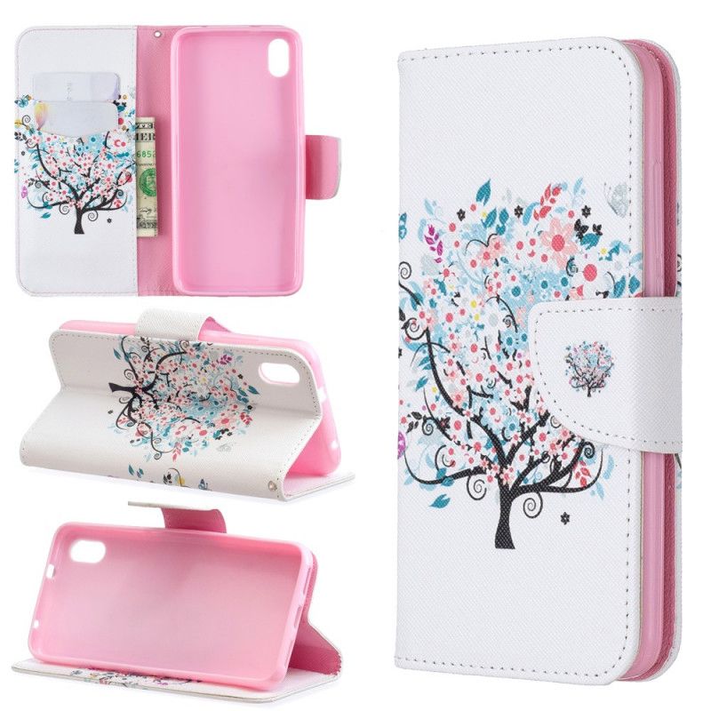 Leren Hoesje voor Xiaomi Redmi 7A Bloemrijke Boom
