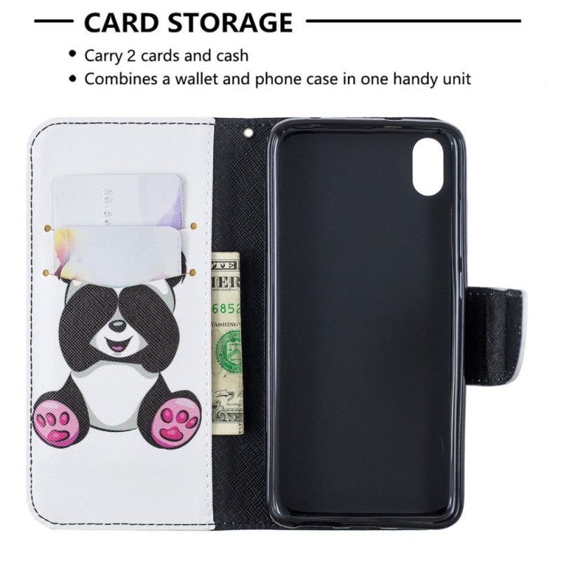 Leren Hoesje voor Xiaomi Redmi 7A Leuke Panda