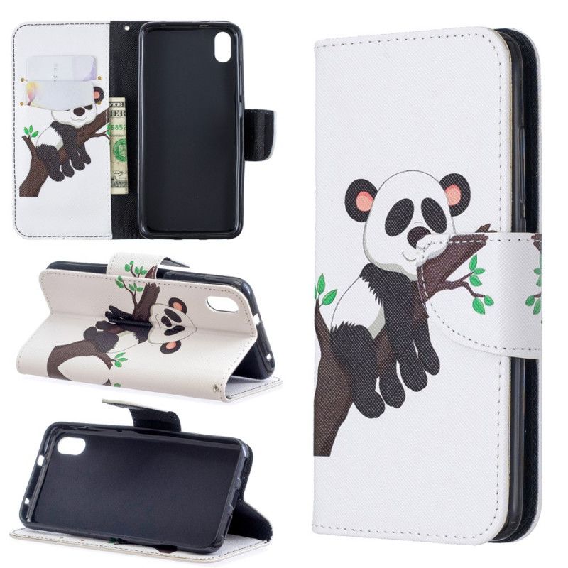 Leren Hoesje voor Xiaomi Redmi 7A Luie Panda