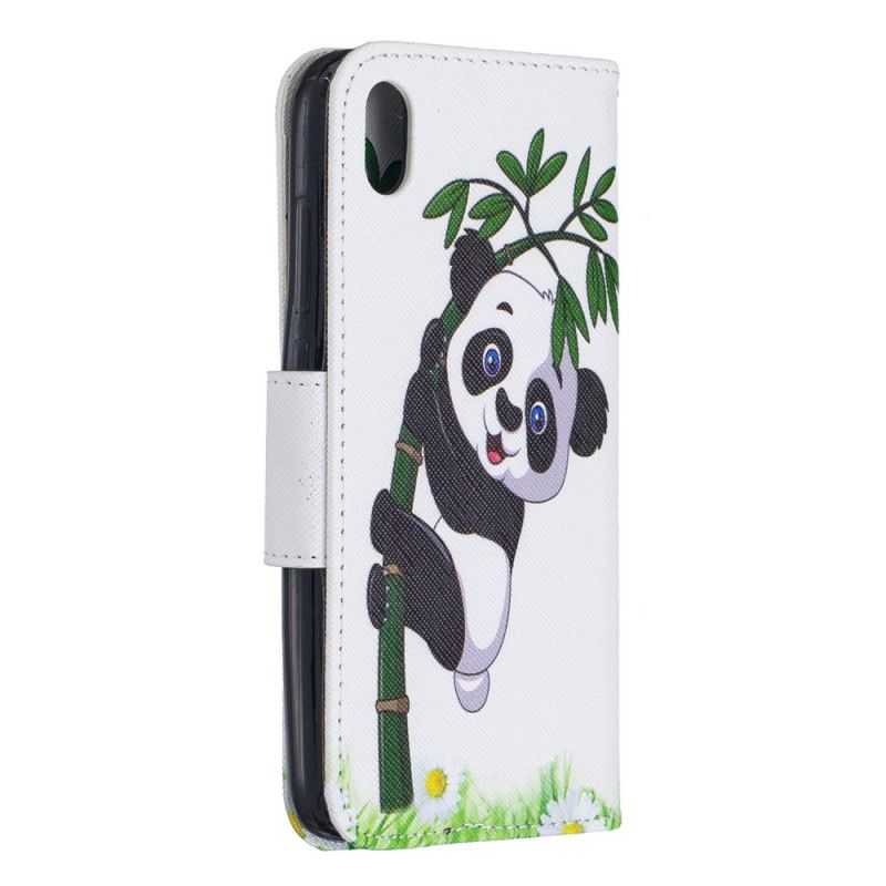 Leren Hoesje voor Xiaomi Redmi 7A Panda Op Bamboe
