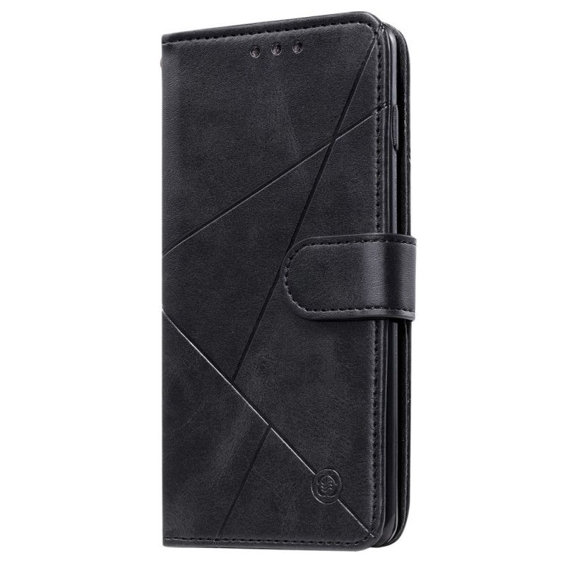 Leren Hoesje voor Xiaomi Redmi 7A Rood Zwart Diamant Imitatieleer