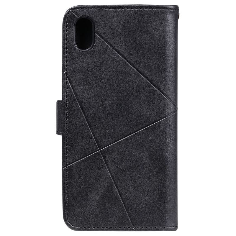 Leren Hoesje voor Xiaomi Redmi 7A Rood Zwart Diamant Imitatieleer
