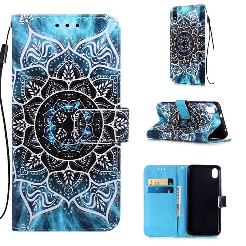 Leren Hoesje voor Xiaomi Redmi 7A Zwarte String Mandala