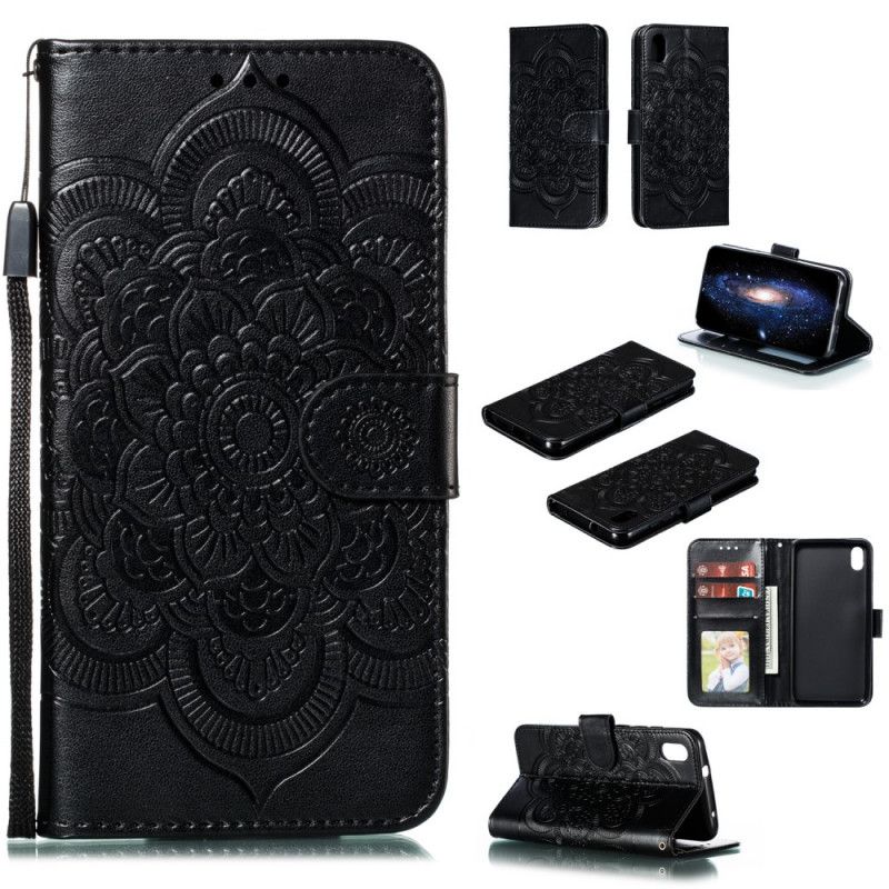 Leren Hoesje Xiaomi Redmi 7A Grijs Zwart Hele Mandala