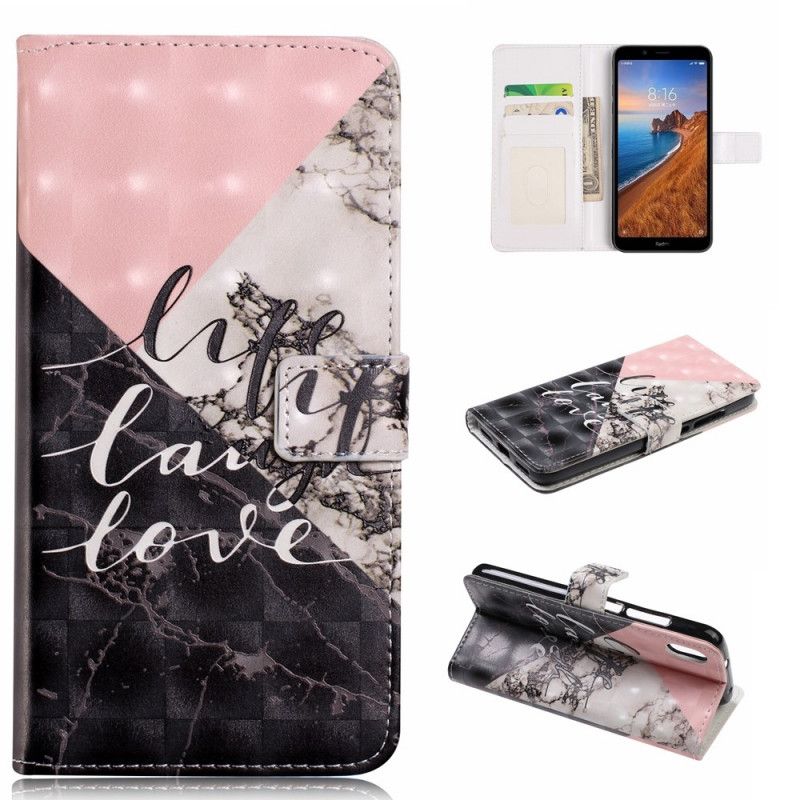 Leren Hoesje Xiaomi Redmi 7A Leven Lachen Liefde