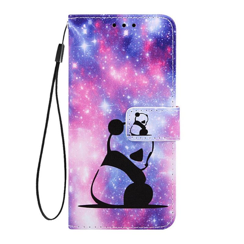 Leren Hoesje Xiaomi Redmi 7A Lichtpaars Roze Telefoonhoesje String Panda Mijmeringen