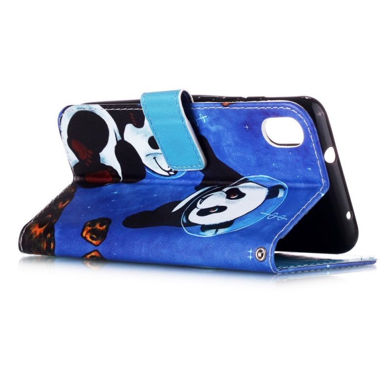 Leren Hoesje Xiaomi Redmi 7A Panda'S Kosmonauten Met String