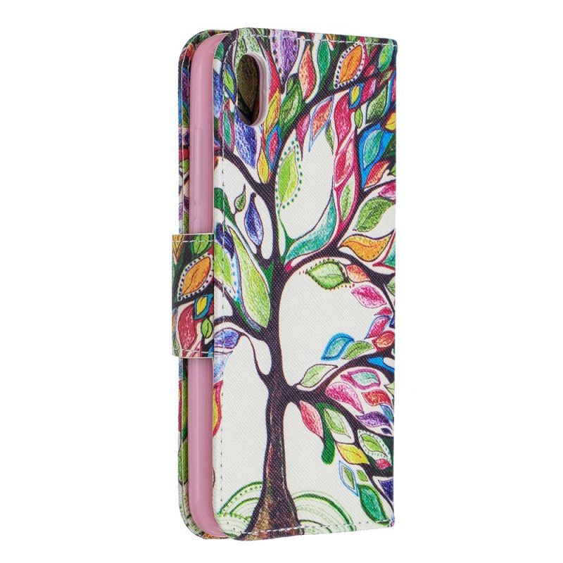 Leren Hoesje Xiaomi Redmi 7A Telefoonhoesje Gekleurde Boom