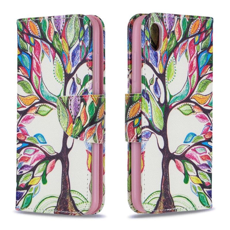 Leren Hoesje Xiaomi Redmi 7A Telefoonhoesje Gekleurde Boom