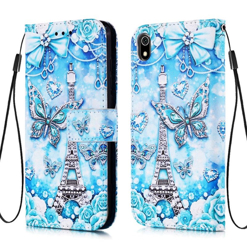 Leren Hoesje Xiaomi Redmi 7A Vlinderkoord Van De Eiffeltoren