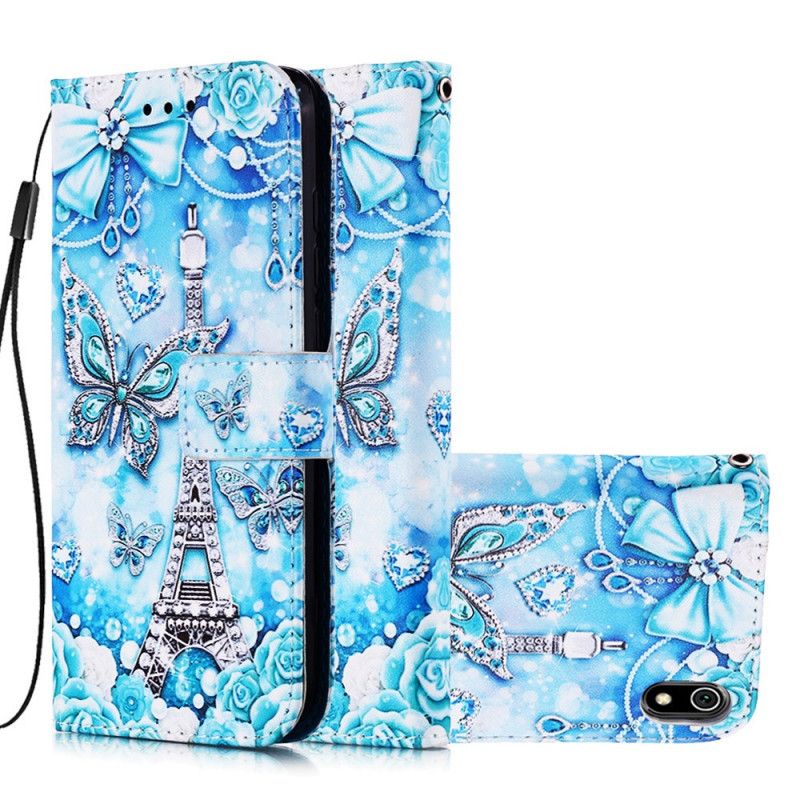 Leren Hoesje Xiaomi Redmi 7A Vlinderkoord Van De Eiffeltoren