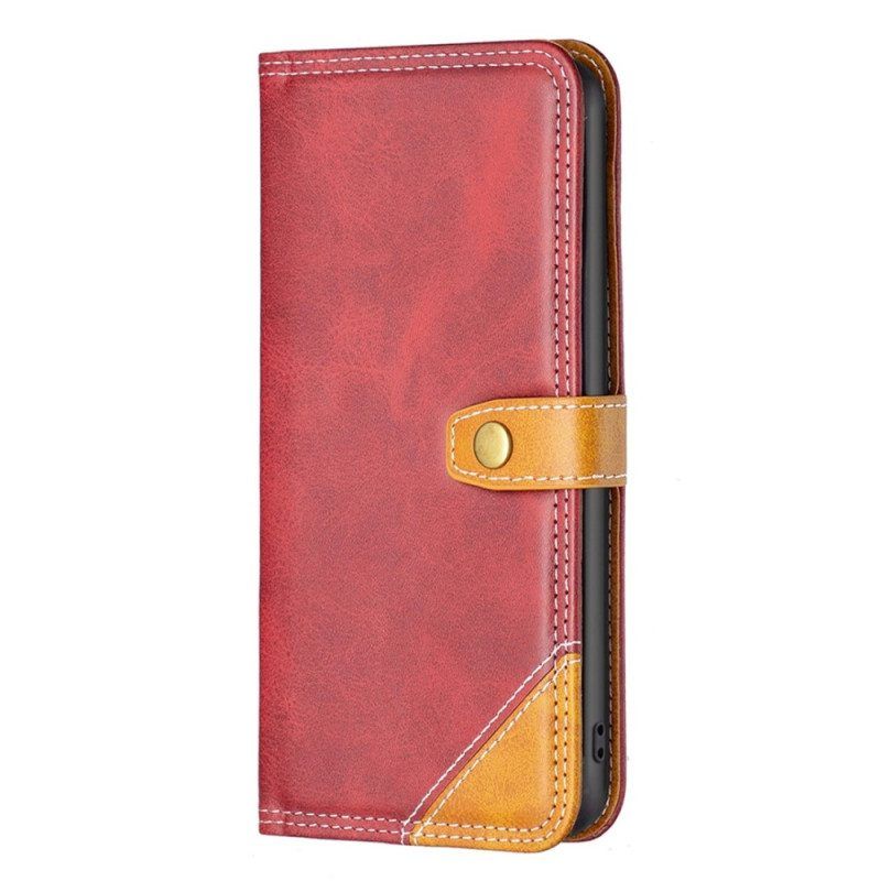 Folio-hoesje voor Realme C35 Tweekleurige Binfen-kleur