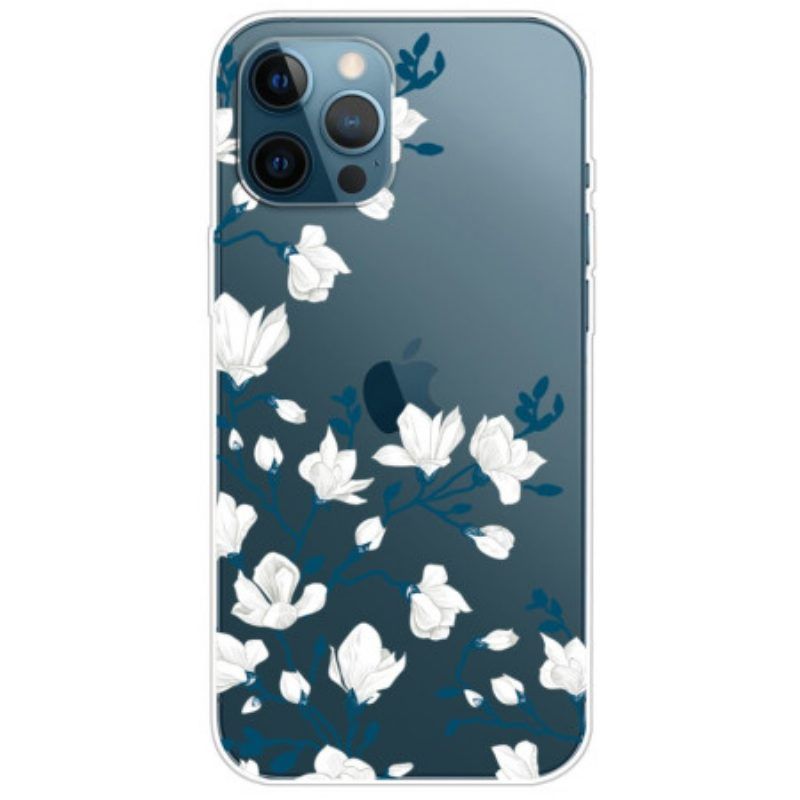 Hoesje voor iPhone 14 Pro Naadloze Witte Bloemen