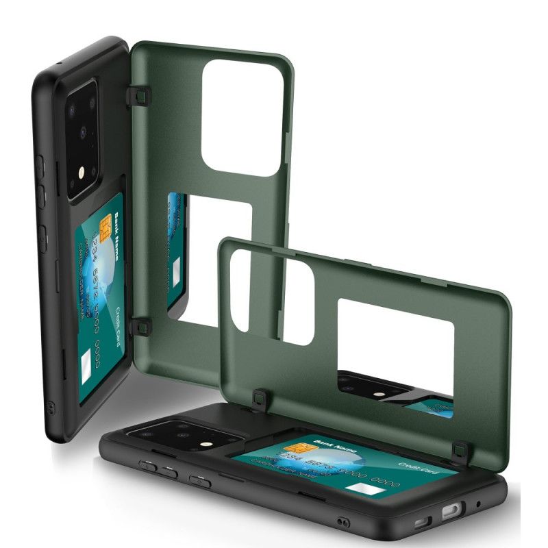 Case Hoesje Samsung Galaxy S20 Plus / S20 Plus 5G Rood Zwart Telefoonhoesje Kaarthouder En Spiegel