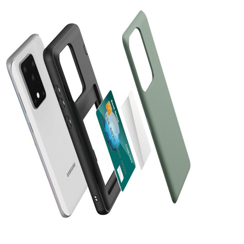 Case Hoesje Samsung Galaxy S20 Plus / S20 Plus 5G Rood Zwart Telefoonhoesje Kaarthouder En Spiegel