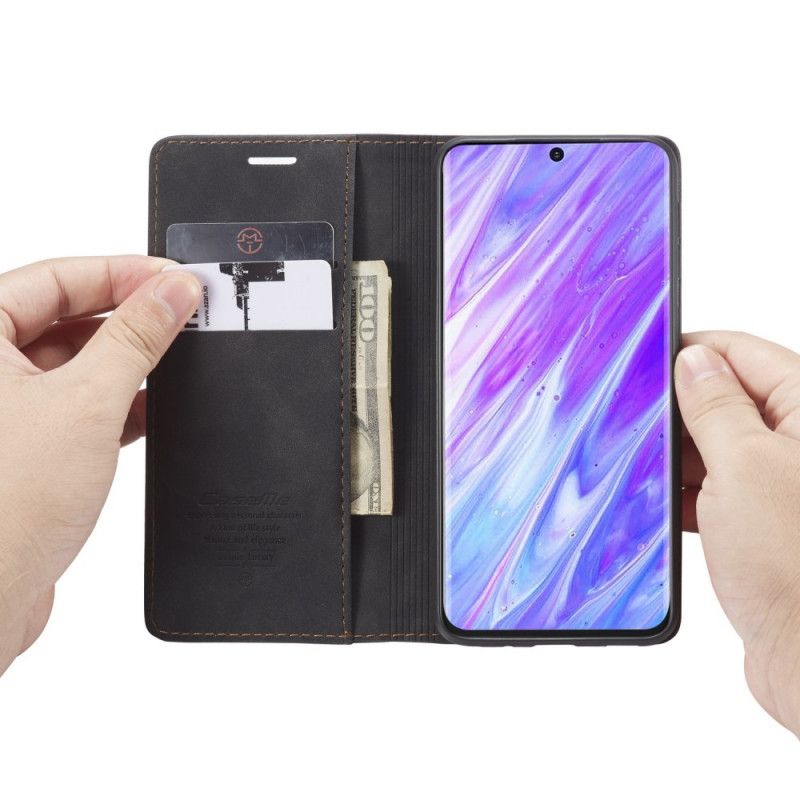 Folio-hoesje Samsung Galaxy S20 Plus / S20 Plus 5G Donkerblauw Zwart Telefoonhoesje Tas Van Imitatieleer