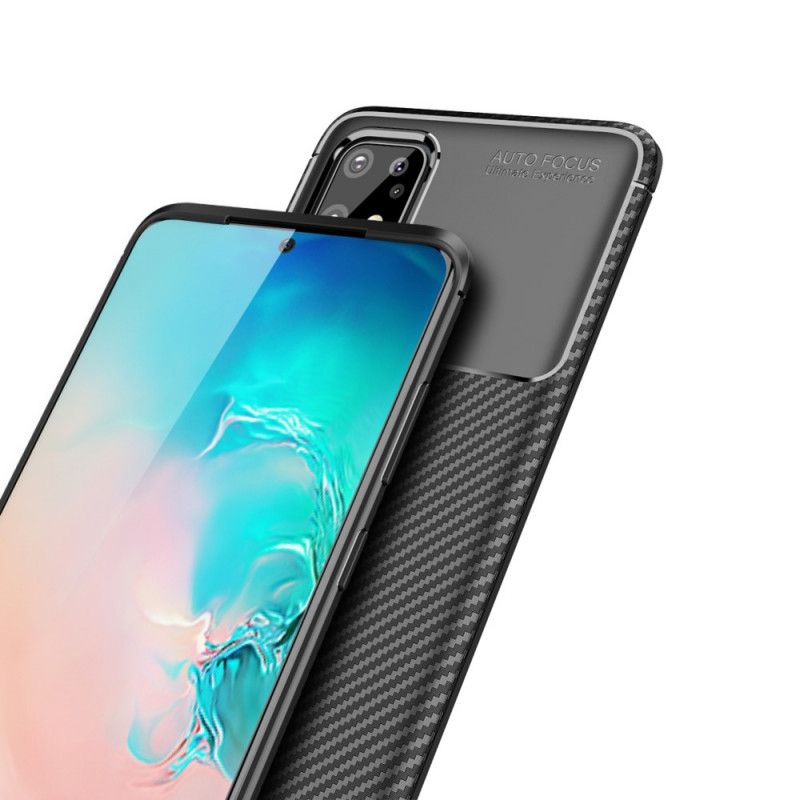 Hoesje Samsung Galaxy S20 Plus / S20 Plus 5G Donkerblauw Zwart Flexibele Koolstofvezeltextuur
