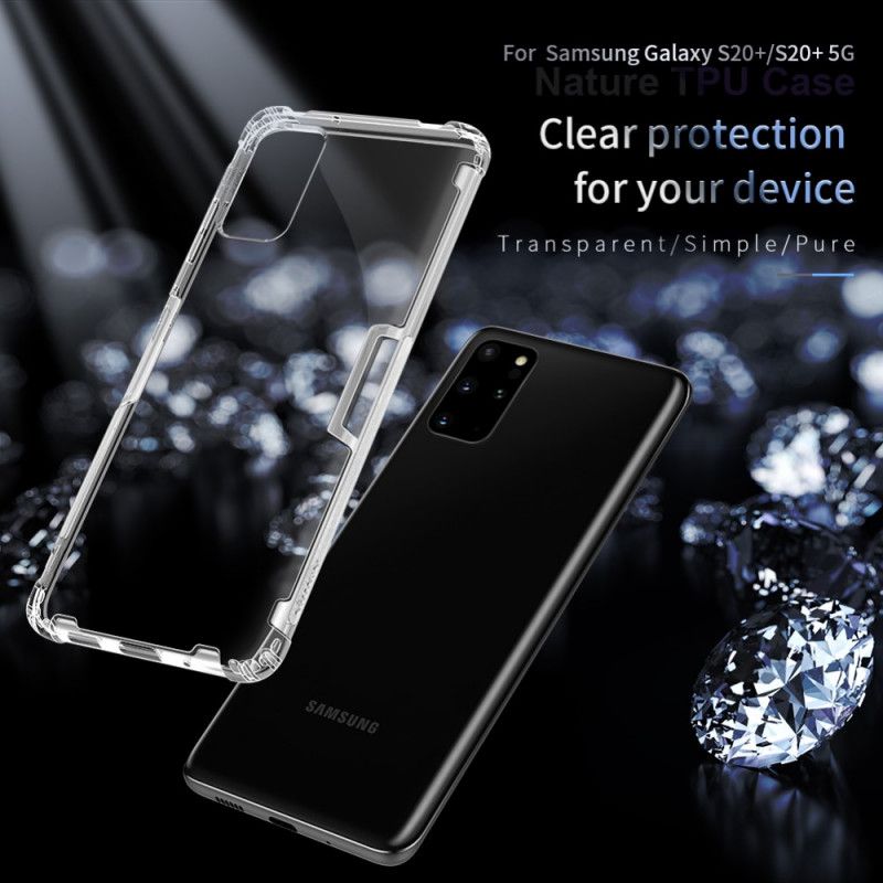 Hoesje Samsung Galaxy S20 Plus / S20 Plus 5G Grijs Wit Natuurlijk Transparant Nillkin