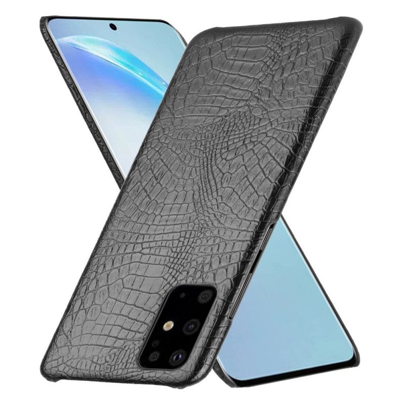 Hoesje Samsung Galaxy S20 Plus / S20 Plus 5G Wit Zwart Krokodillenhuideffect