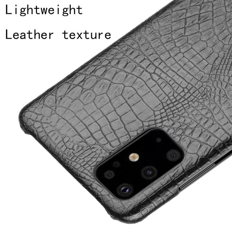 Hoesje Samsung Galaxy S20 Plus / S20 Plus 5G Wit Zwart Krokodillenhuideffect