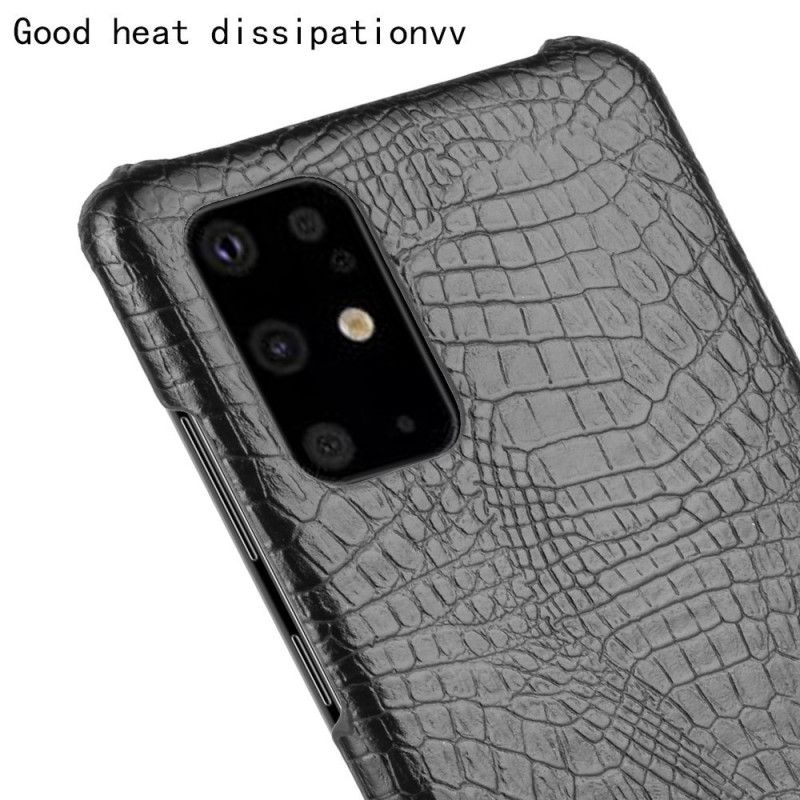 Hoesje Samsung Galaxy S20 Plus / S20 Plus 5G Wit Zwart Krokodillenhuideffect