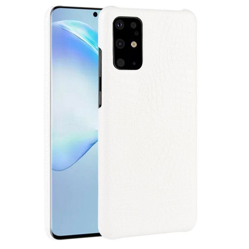 Hoesje Samsung Galaxy S20 Plus / S20 Plus 5G Wit Zwart Krokodillenhuideffect