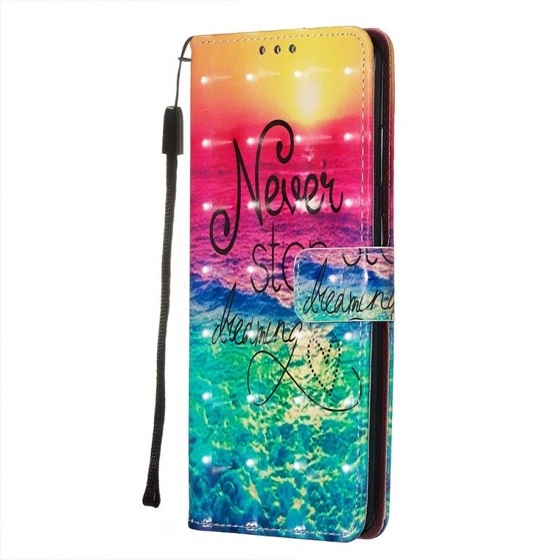 Leren Hoesje Samsung Galaxy S20 Plus / S20 Plus 5G Stop Nooit Met Dromen